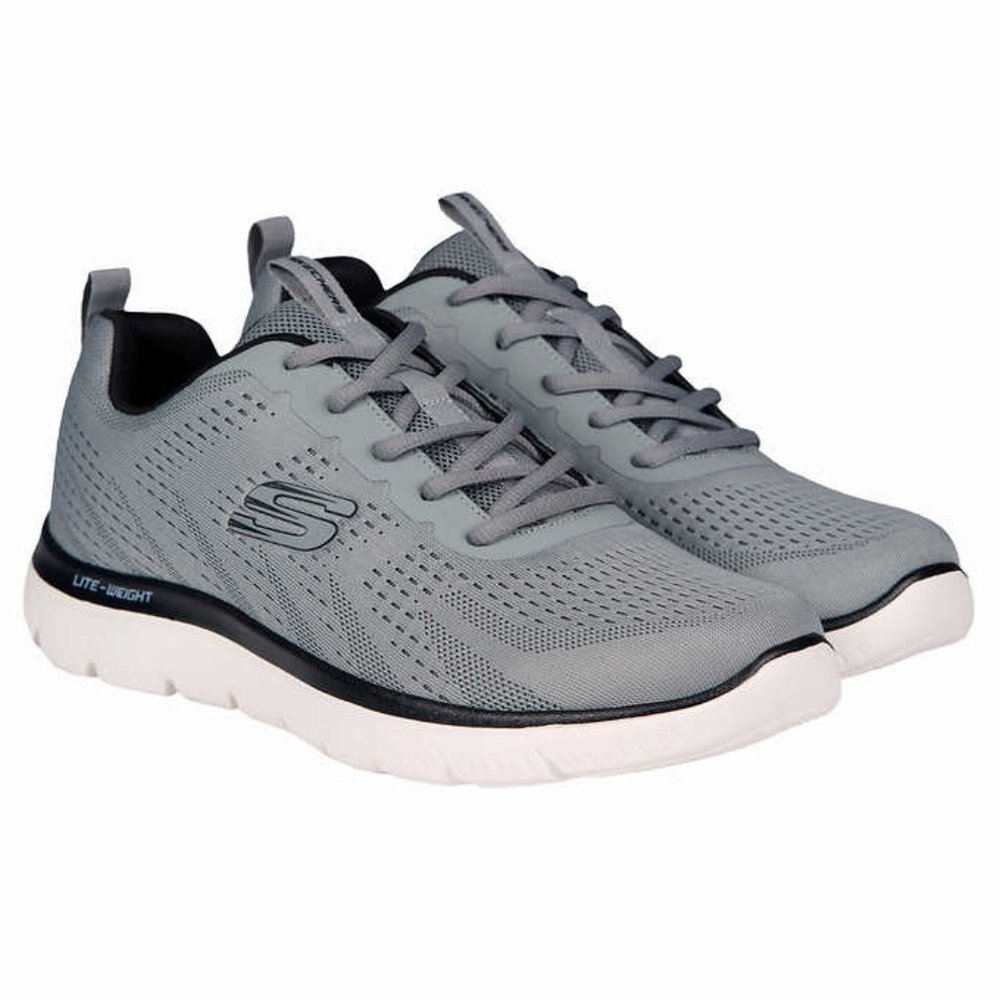 Skechers Men's Athletic Sneakers in Light Gray and White